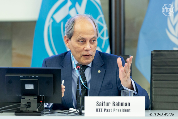 Saifur Rahman at the ITU-ETSI Symposium on ICT Sustainability: Standards Driving Environmental Innovation, in Genova, Switzerland.